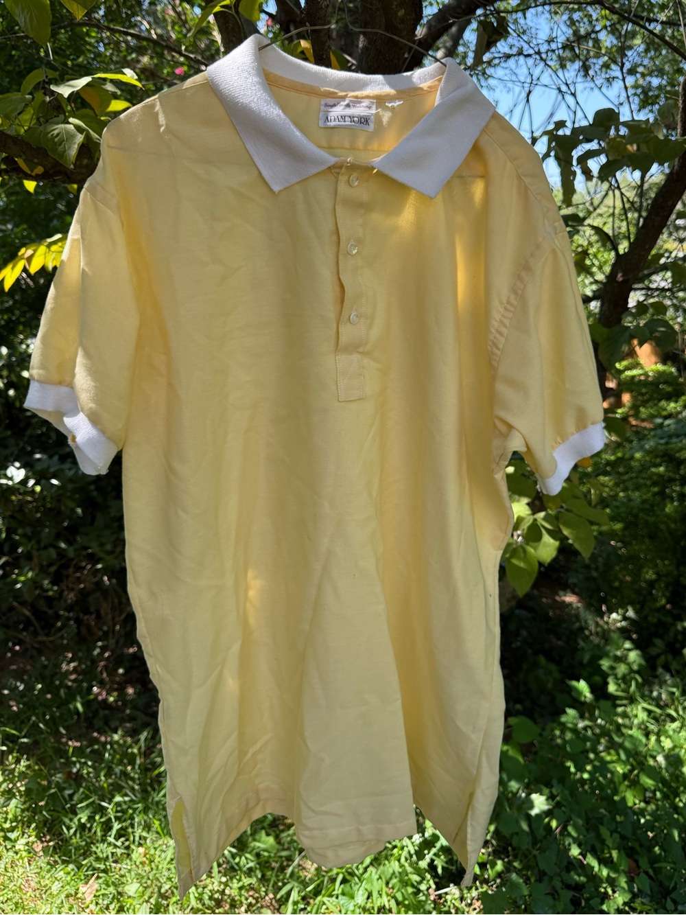 Vintage Yellow Polo Shirt with White Collar